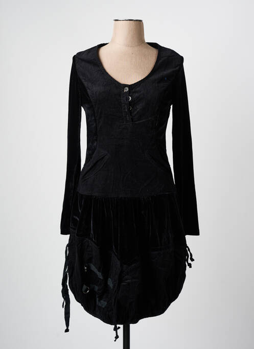 Rochie midi mâneci lungi mâneci lungi negru ARELINE femme