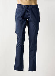 Pantalon chino țesătură poplin mărime normală albastru DELAHAYE homme