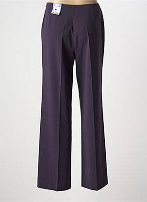 Pantalon drept talie cu cleme talie înaltă violet TONI femeie