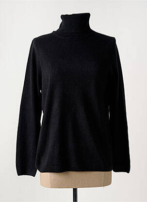 Pulover cu guler înalt elasticitate mâneci lungi negru CASHMERE FEELING femeie