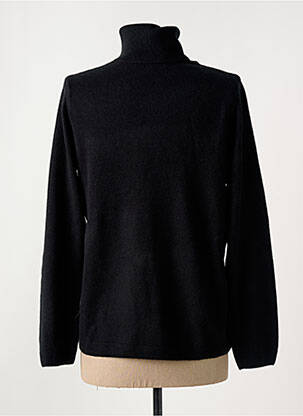 Pulover cu guler înalt elasticitate mâneci lungi negru CASHMERE FEELING femeie