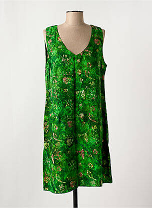 Rochie midi imprimeu floral fără mâneci verde C. BY BEA femeie