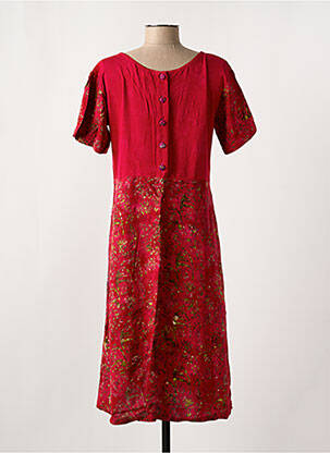 Rochie midi imprimeu floral mâneci scurte roz C. BY BEA femeie