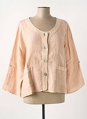 Jachete casual guler rotund portocalie COULEURS DU TEMPS femeie