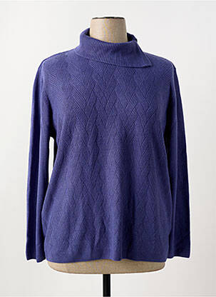 Pulover cu guler înalt croială cambrată mâneci lungi albastru CASHMERE FEELING femeie