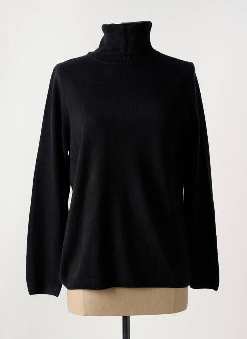 Pulover cu guler înalt negru CASHMERE FEELING femeie