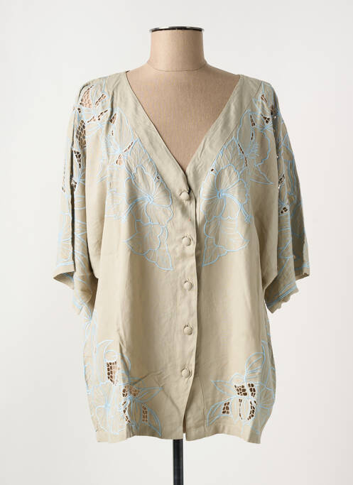 Cămașă croială dreaptă mâneci 3/4 bej C. BY BEA femme