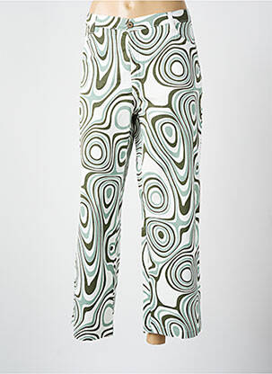 Pantalon 7/8 țesătură poplin verde WALTRON femeie