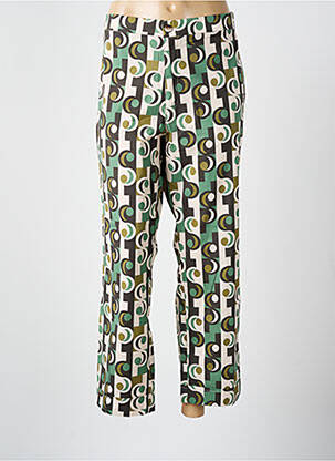 Pantalon drept țesătură poplin mărime normală verde WALTRON femeie