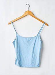 Top țesătură jersey bretele subțiri albastru PULL & BEAR femeie