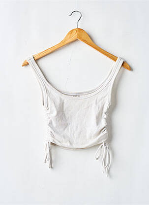 Top elasticitate bretele subțiri bej PULL & BEAR femeie