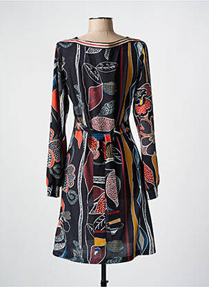 Rochie midi imprimeu fantezie mâneci lungi negru LO! LES FILLES femeie