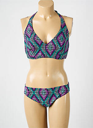 Costum de baie din două piese elasticitate top triunghiuri violet ROSA FAIA femeie