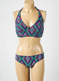 Costum de baie din două piese elasticitate top triunghiuri violet ROSA FAIA femme