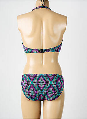 Costum de baie din două piese elasticitate top triunghiuri violet ROSA FAIA femeie