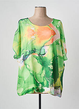 Tunică mâneci lungi verde COULEURS DU TEMPS femeie