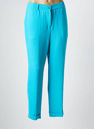 Pantalon drept țesătură crep talie înaltă albastru TINTA STYLE femeie