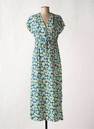 Rochie lungă mâneci scurte mâneci scurte verde C'EST BEAU LA VIE femeie