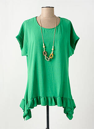 Tunică mâneci scurte verde închis MADE IN ITALY femeie