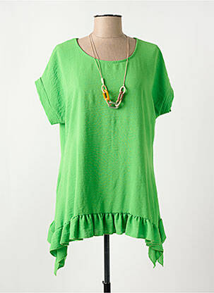 Tunică mâneci scurte verde MADE IN ITALY femeie