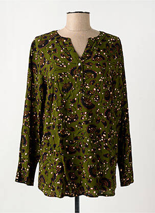 Bluză țesătură poplin mâneci lungi verde CISO femme