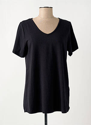 Tricou croială dreaptă mâneci scurte negru CISO femeie