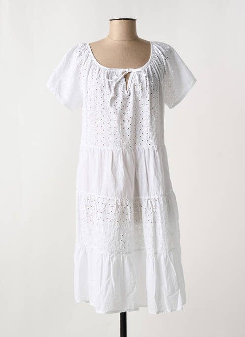 Rochie midi alb COULEURS DU TEMPS femeie