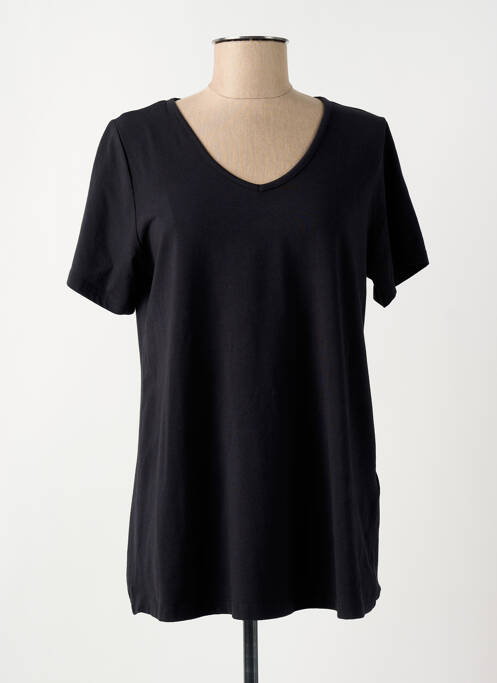 Tricou croială dreaptă mâneci scurte negru CISO femme