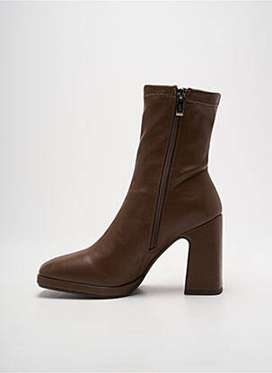 Botine/ghete toc pătrat toc de 7 la 9 cm maro LODI femeie