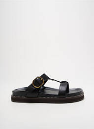 Mulete/saboți țesătură satinată toc plat până la 3 cm negru ALIWELL femme