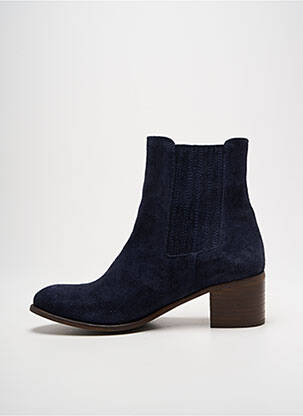 Botine/ghete nubuc toc de 4 la 6 cm albastru ALIWELL femeie