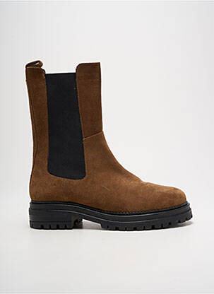 Botine/ghete nubuc toc de 4 la 6 cm maro IMPACT femeie