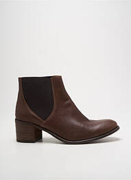 Botine/ghete material neted toc de 4 la 6 cm maro ALIWELL femme