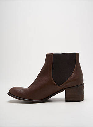 Botine/ghete material neted toc de 4 la 6 cm maro ALIWELL femeie