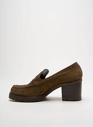 Mocasini toc pătrat toc de 7 la 9 cm verde NIMAL femeie