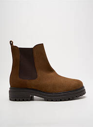 Botine/ghete nubuc toc de 4 la 6 cm maro IMPACT femme