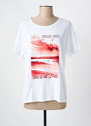 Tricou serigrafie mâneci scurte alb MASSANA femeie