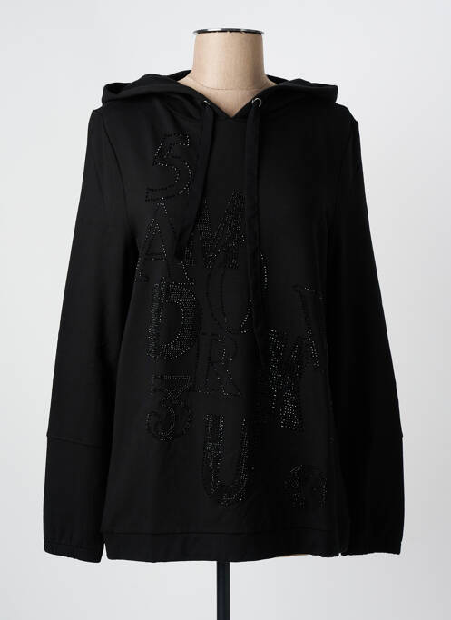 Hanorac cu glugă negru CAPUCCINO femeie