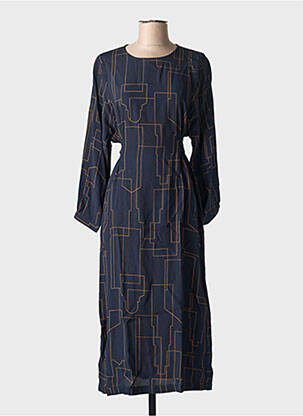 Rochie lungă mâneci lungi mâneci lungi albastru NICE THINGS femeie