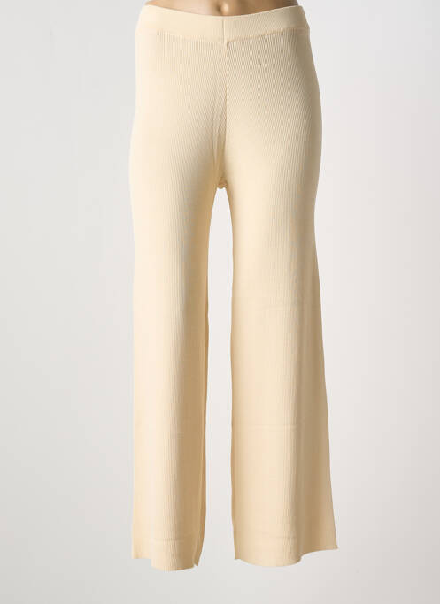 Pantalon evazat talie elastică talie înaltă bej NICE THINGS femme