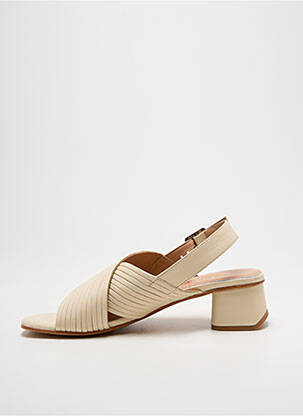 Sandale/pantofi decupați material neted toc de 4 la 6 cm bej NICE THINGS femeie