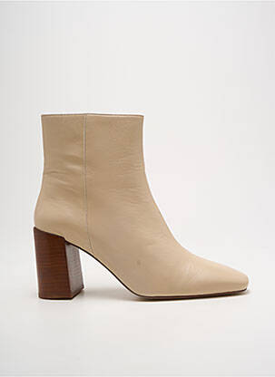 Botine/ghete material neted toc de 7 la 9 cm bej SOFIA COSTA femeie