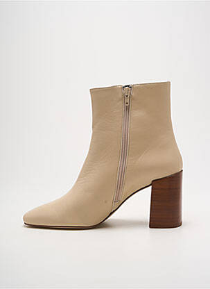 Botine/ghete material neted toc de 7 la 9 cm bej SOFIA COSTA femeie