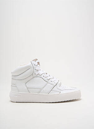 Adidași material neted toc de 4 la 6 cm alb BLACKSTONE femeie