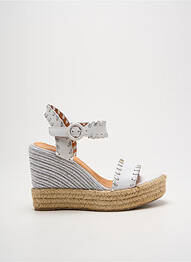 Espadrile țesătură satinată toc înalt de 10cm și mai mult argintiu MINKA DESIGN femme