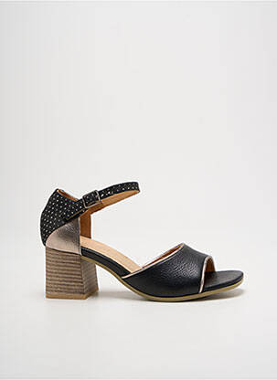Sandale/pantofi decupați țesătură satinată toc de 4 la 6 cm negru MINKA DESIGN femeie