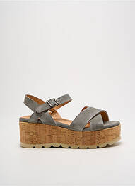 Sandale/pantofi decupați toc platformă toc de 4 la 6 cm gri MINKA DESIGN femme