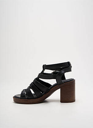 Sandale/pantofi decupați material neted toc de 7 la 9 cm negru ADIGE femeie