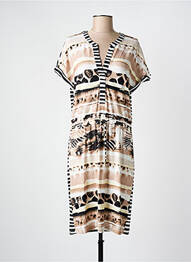 Rochie midi imprimeu fantezie mâneci scurte negru FRANK WALDER femme