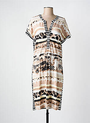 Rochie midi imprimeu fantezie mâneci scurte negru FRANK WALDER femme